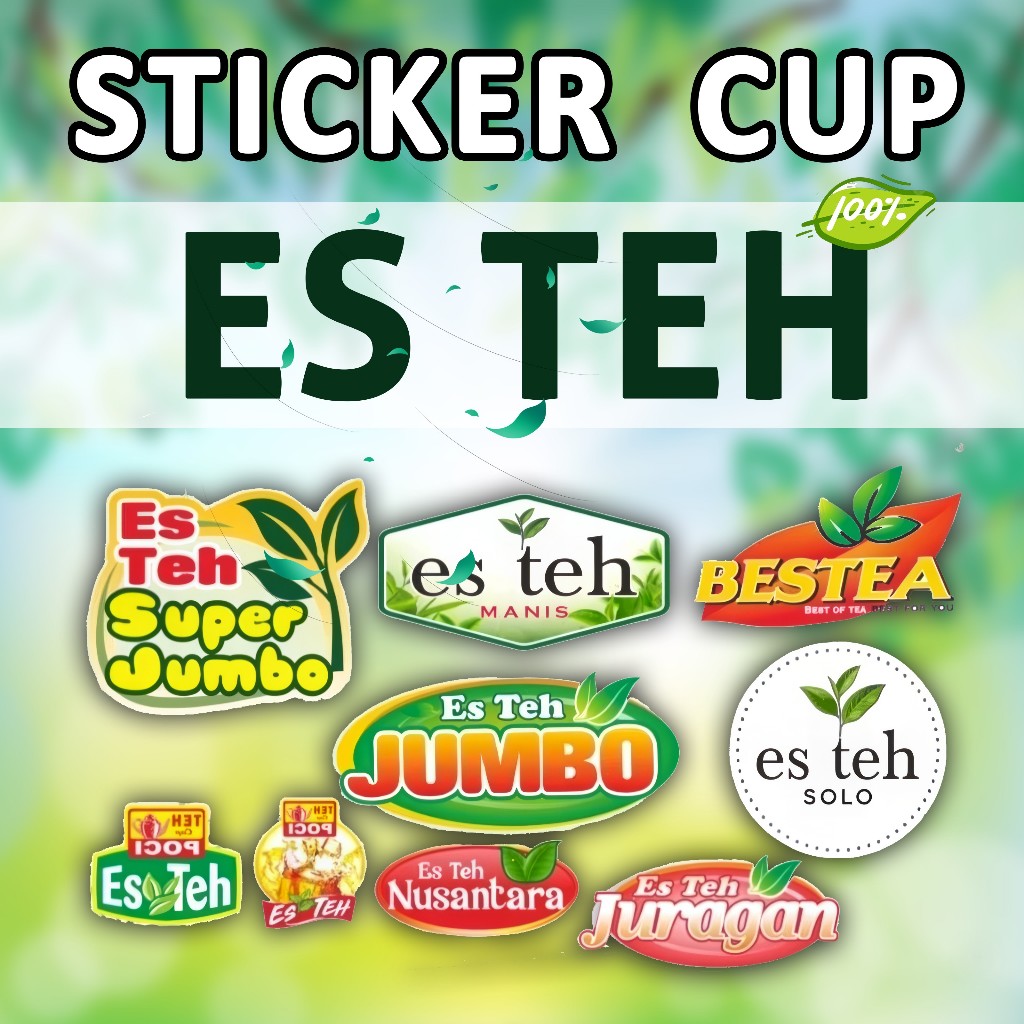 

Stiker label nama cup gelas es teh Nusantara Poci bestea teh jumbo es teh solo