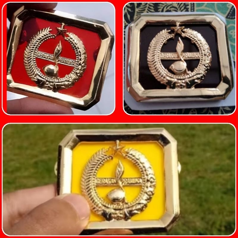 Emblem tatop pramuka penegak penggalang pandega timbul logam lapis akrilik
