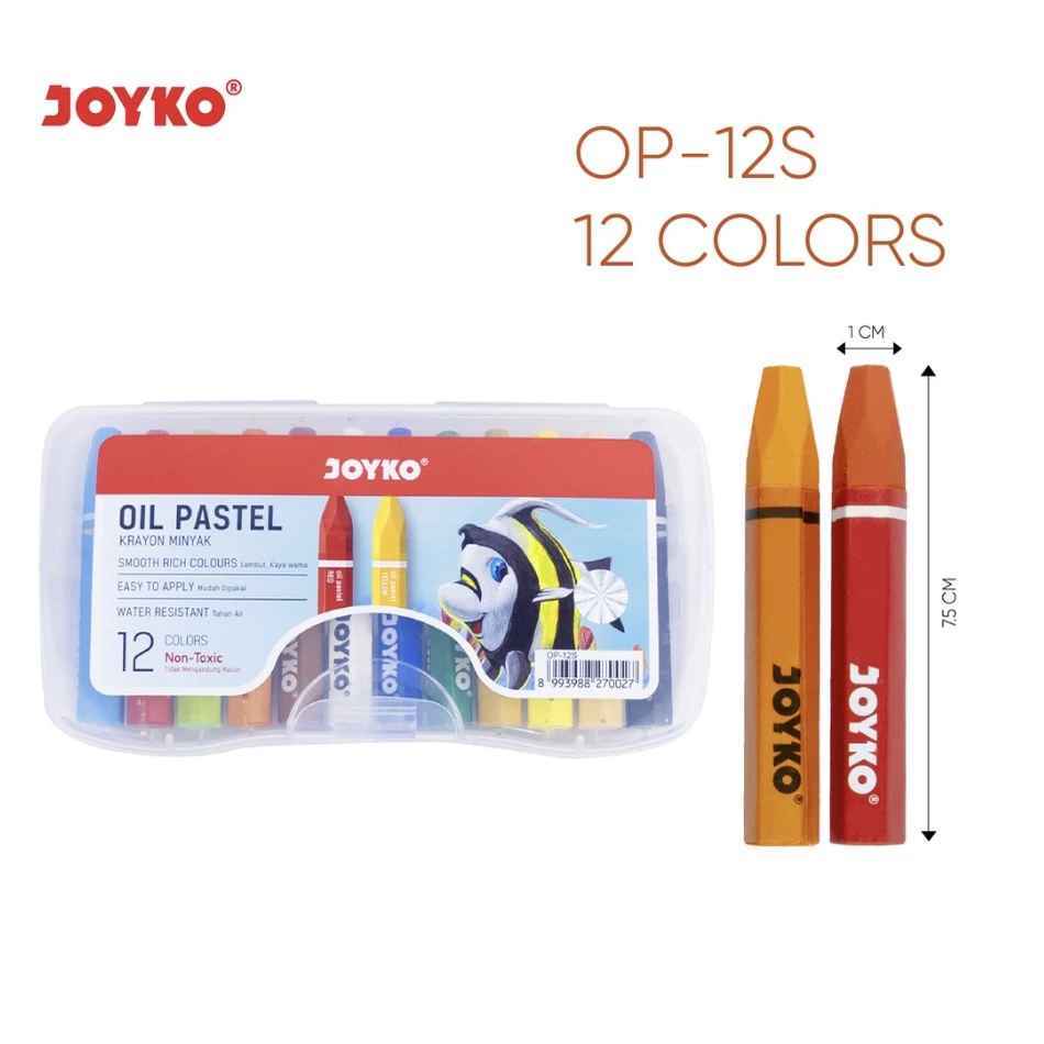 

JOYKO Crayon Krayon Minyak Oil Pastel Joyko 12 Oil Pastels | Pastel OP-12S - Blessingmask ACC