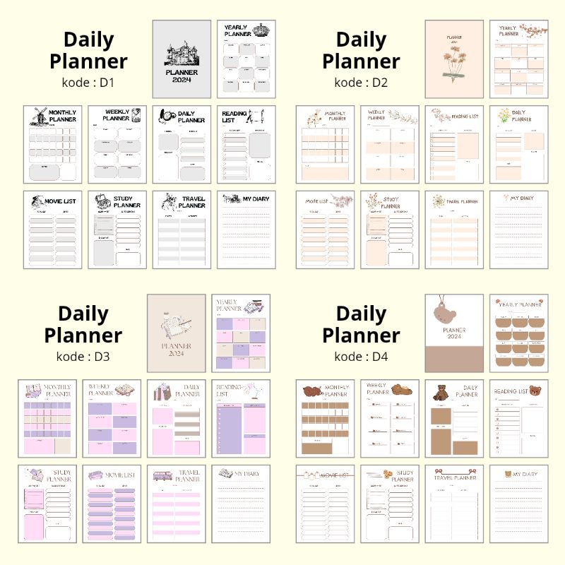 

Daily Planner/ Weekly Planner/ Monthly Planner/ Yearly Planner/ Study Planner/ Reading List/ Planner 2024-2025