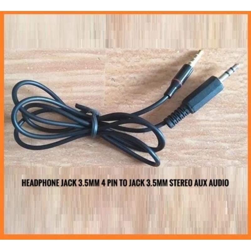 Kabel Headphone Jack 3.5mm 4 Pin to Jack 3.5mm Stereo AUX Audio