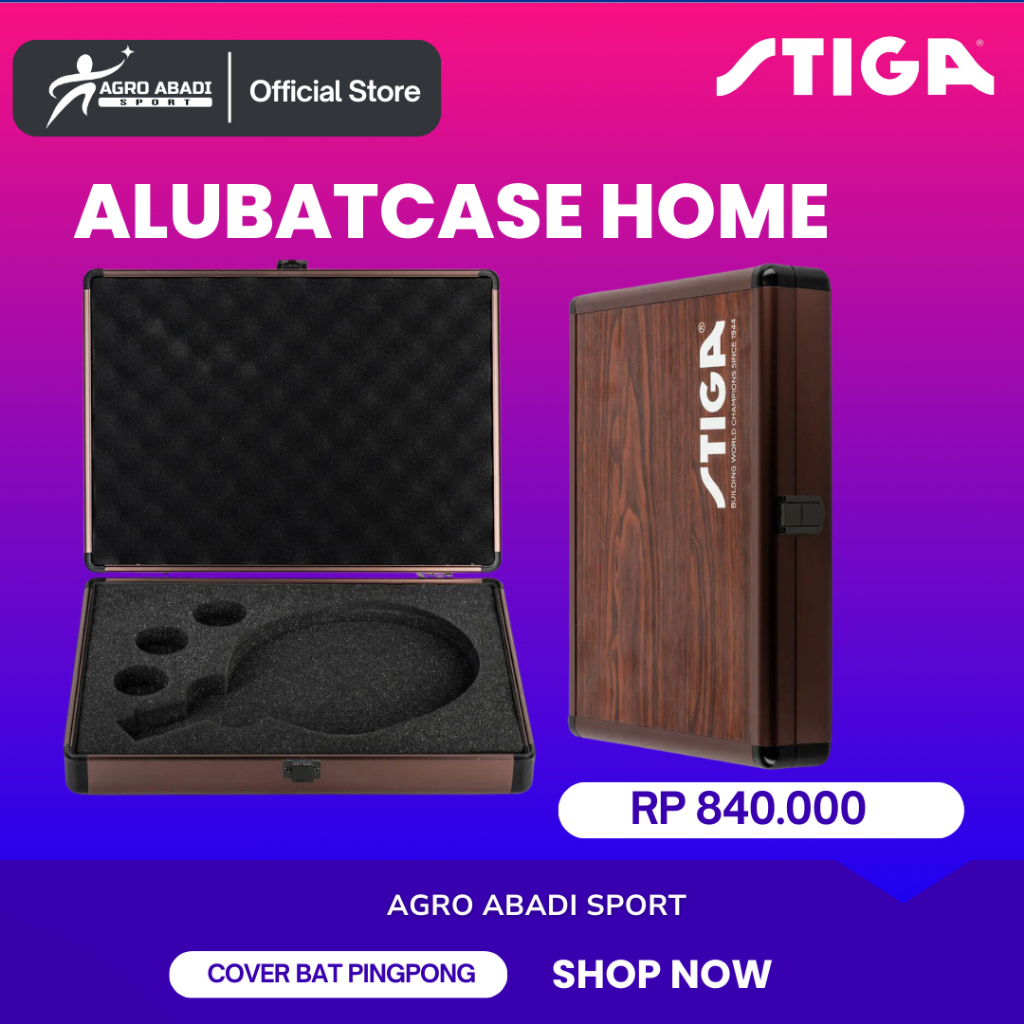 Wadah Cover Bet Pingpong Original - STIGA Alubatcase Home