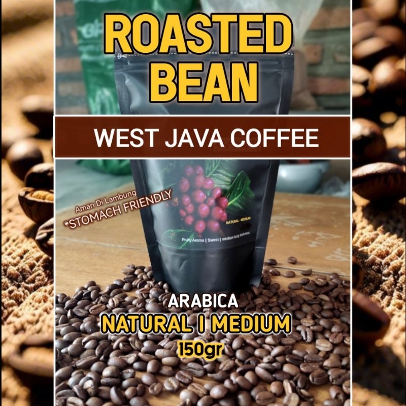 

Kopi Arabika Natural Medium Roasted Bean/Biji 150gr