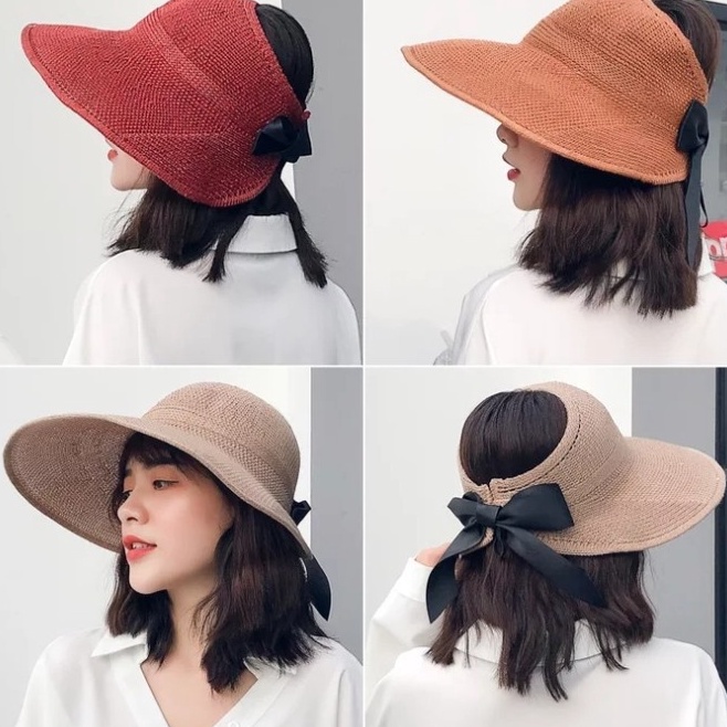 Diskon Terkeren  Topi Pantai Lipat Korea Topi Pantai Gulung Topi Sepeda Topi Santai Korean Topi Fash