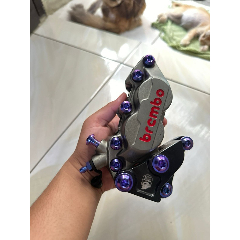 Baut titanium Fullset brembo 4p for vespa matic