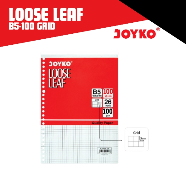

Kertas File Binder Loose Leaf Joyko B5-100 Grid / Kertas Loose Leaf Joyko B5-100