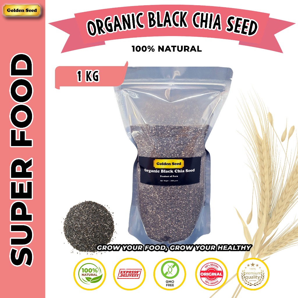 

BLACK CHIA SEED 1 KG PERU ORGANIC PREMIUM - Chia Seeds Chiaseed Chiaseeds 1000 GRAM - 1000GR