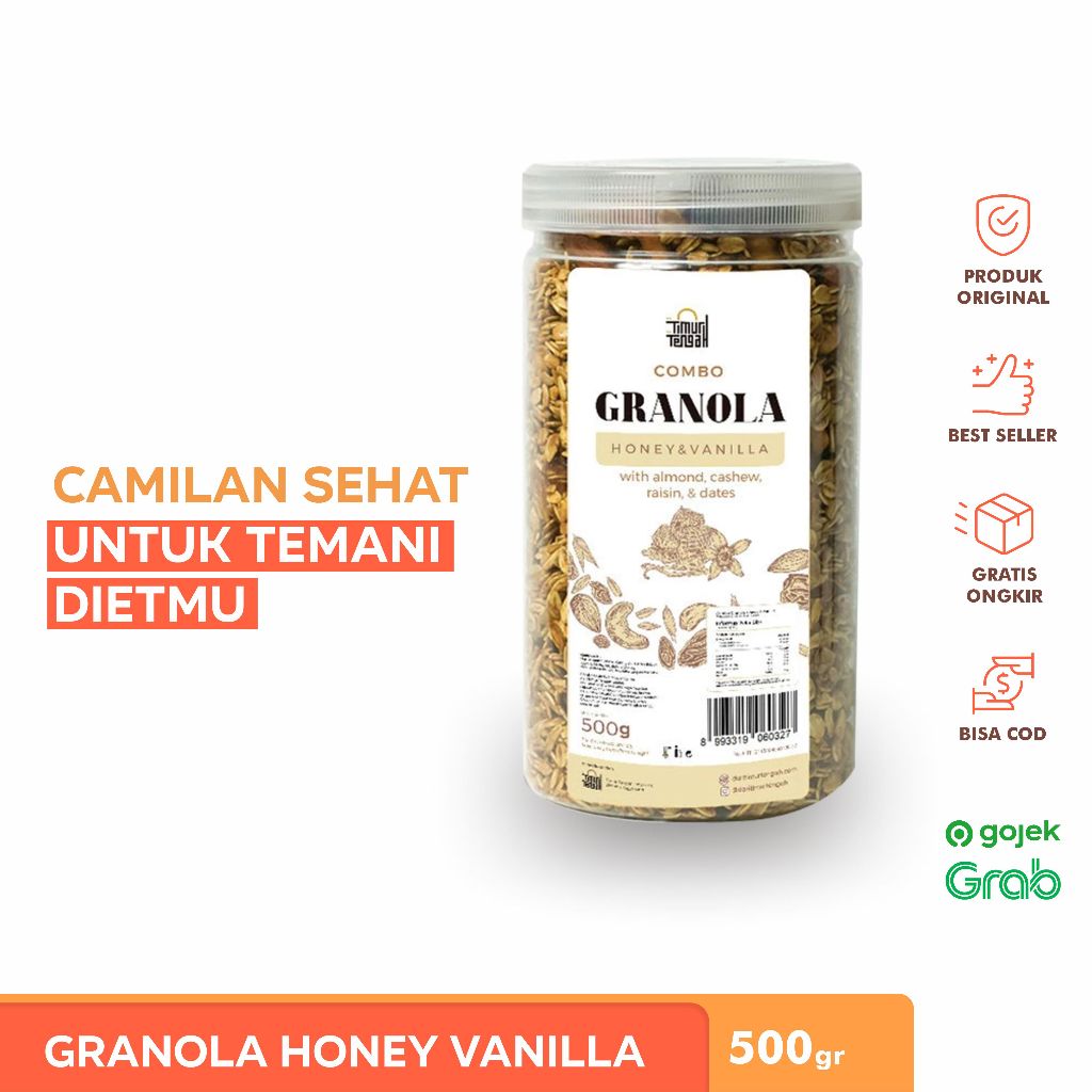 

TIMUR TENGAH Granola Honey & Vanilla / Makanan Sereal Sehat Rasa Madu dan Vanila 500gr