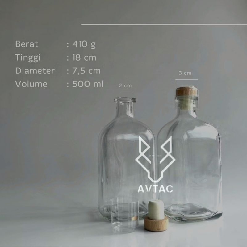 Botol Liquor - Botol Kaca - Glass Bottle - Bottle - Liquor Bottle - Botol Kaca Tebal - Botol Kaca Mu