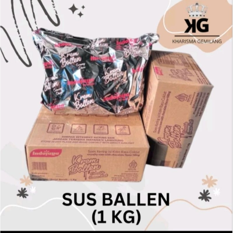 

Soes Ballen 1 kg 1 Dus Biscuit kue sus soes Kering dengan isian cream Rasa cokelat