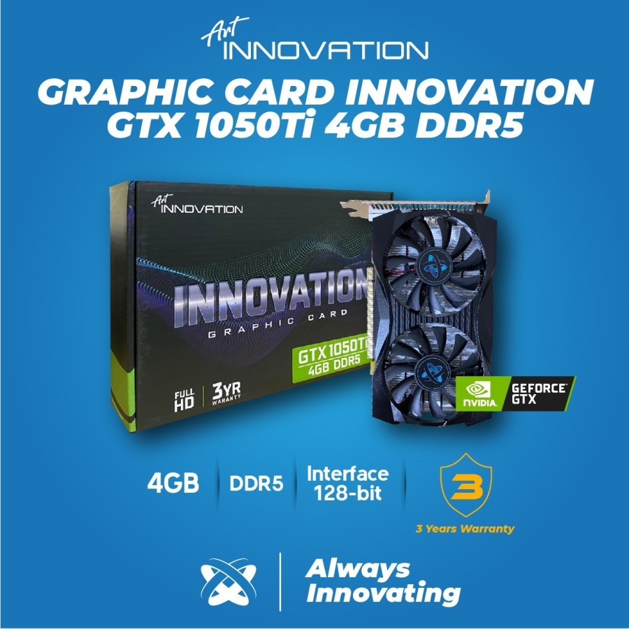 VGA INNOVATION NVIDIA GEFORCE GTX 1050 Ti 4GB GDDR5 (DUAL FAN) 128BIT || GTX 1050TI