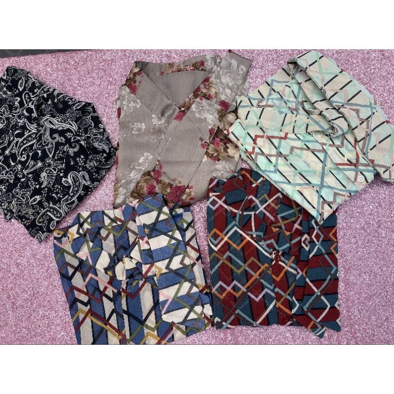 Blouse Kemeja All Size Big Size Over Size One Set bahan katun satin sifon