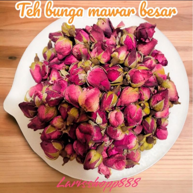 

teh bunga mawar besar / dried rose buds / teh bunga mawar 100gr LS