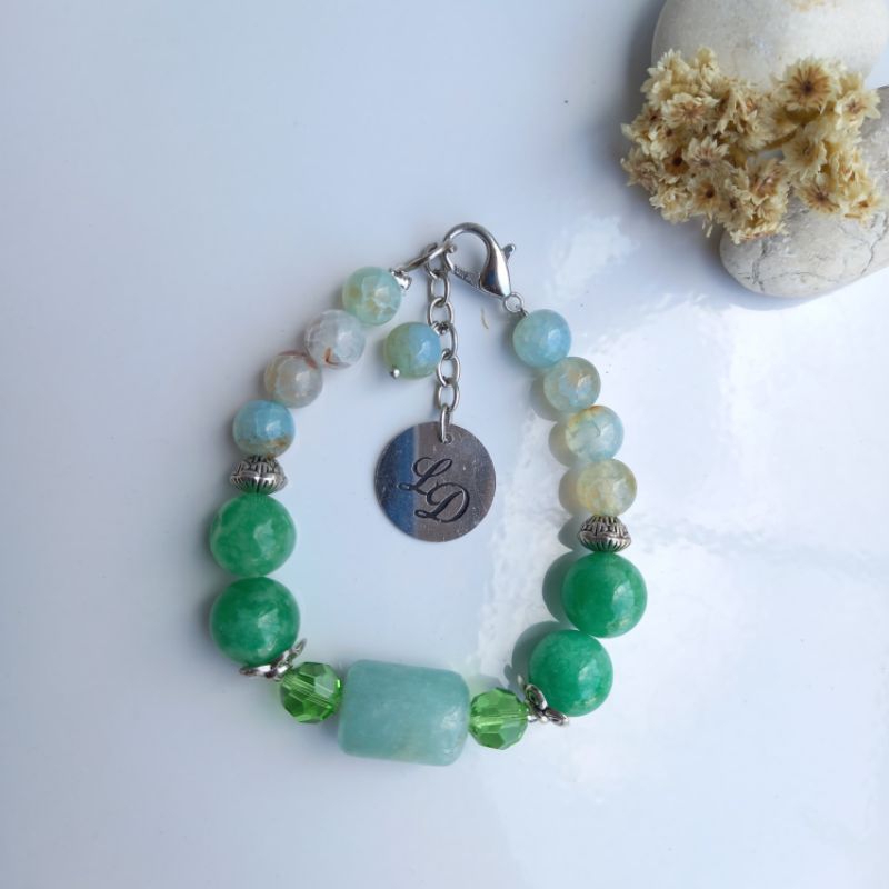 Gelang Batu Alam/Blue Aquamarine Stone