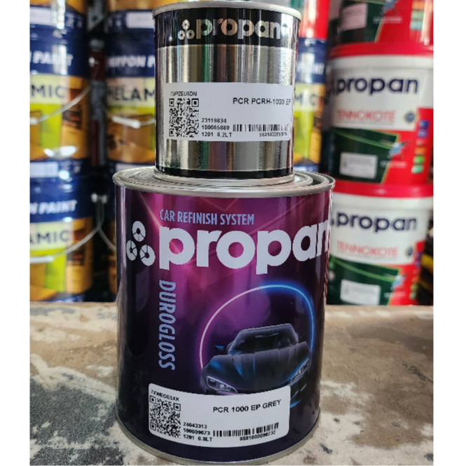 PROPAN DUROGLOSS EPOXY DUCO PCR-1000 WHITE GREY 1 LITER SET CAT DASAR PUTIH ABU CAT MOBIL (BUKAN NIP