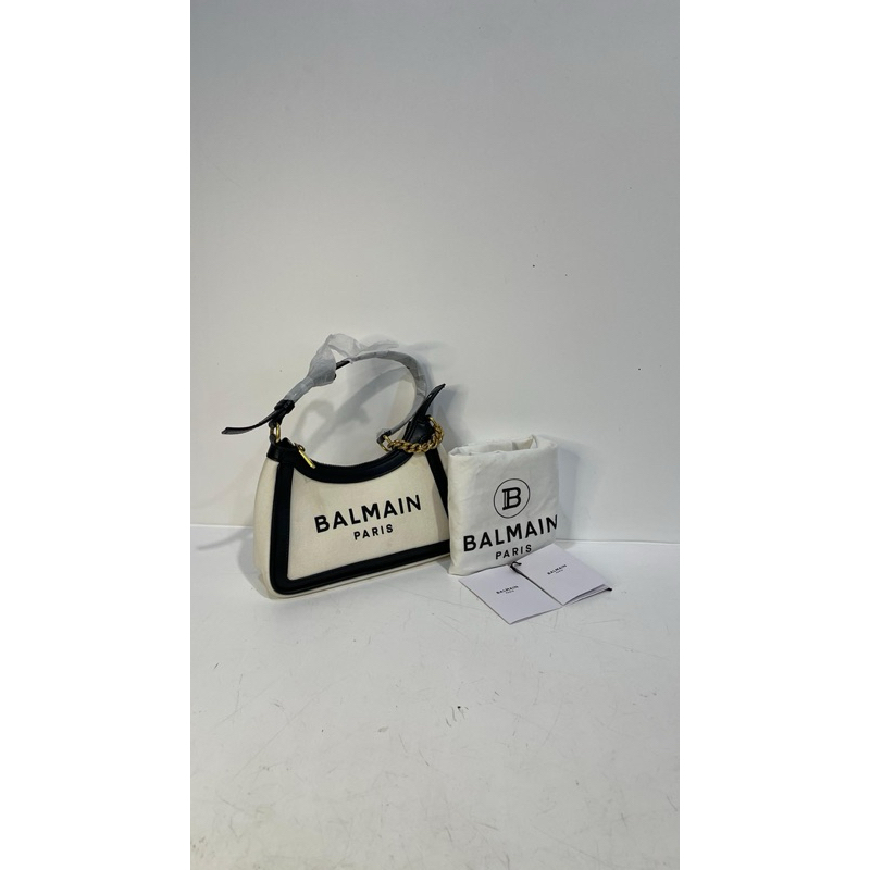 Balmain White ‘B - Army’ Hobo Bag