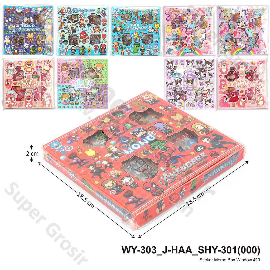 

Mainan Anak Stiker_Mainan Sticker Momo Sanrio Kuromi Gambar Karakter 80X80 Mm Labubu /Lotso/Avenger