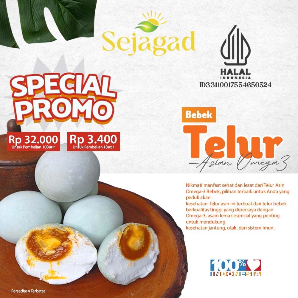 

Sejagad Telur Asin Omega 3 Masir Telur Asin Omega Matang Siap Saji