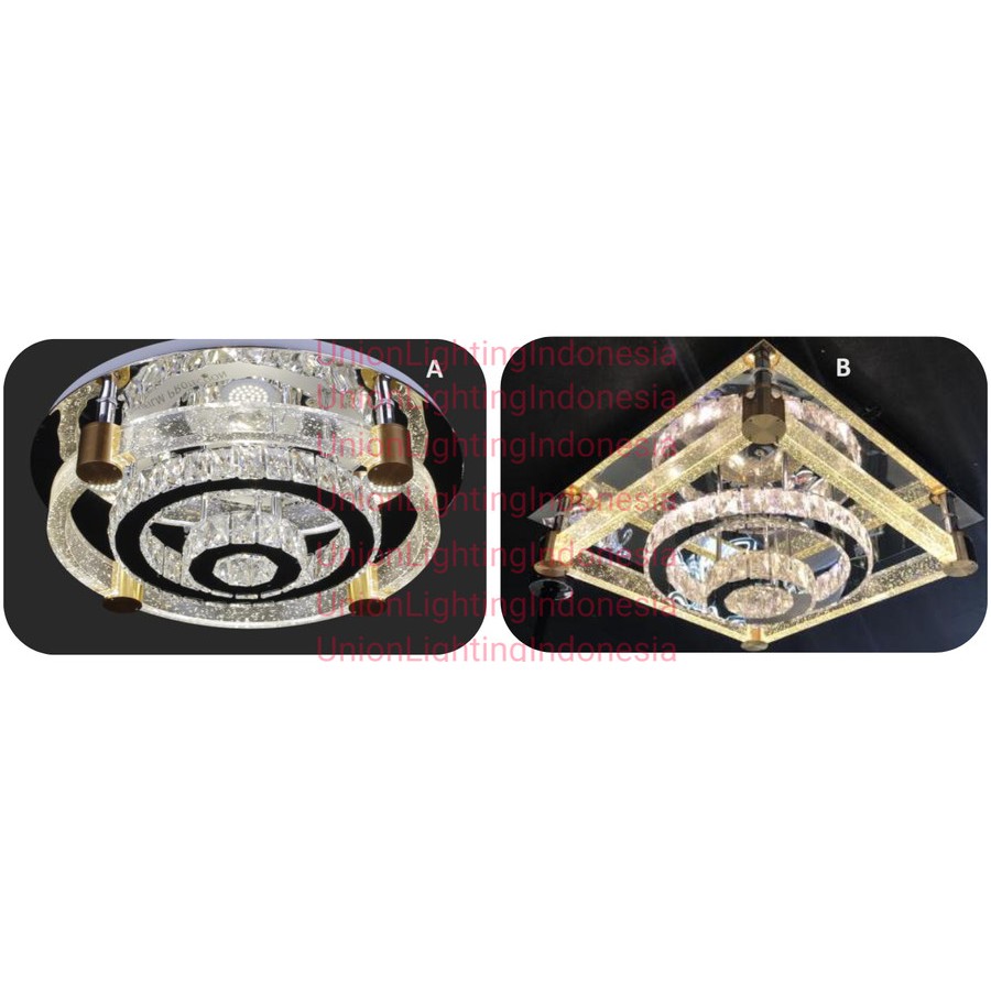 SL1640-60/1643-60X60 LAMPU PLAFON KRISTAL LED+REMOTE MINIMALIS MODERN RUANG TAMU KAMAR TIDUR DEKORAS