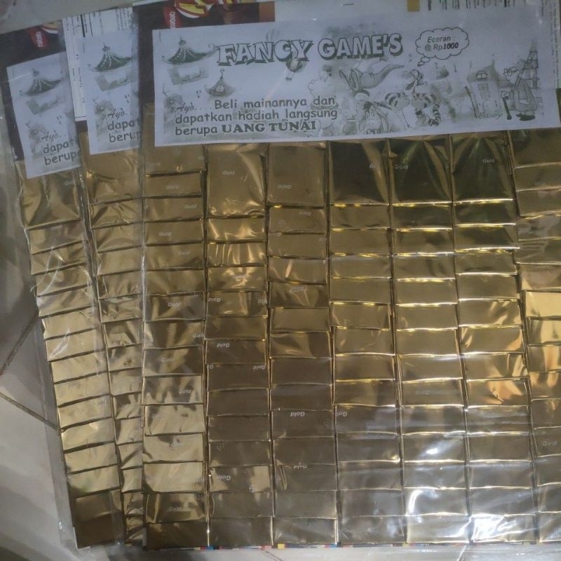 Mainan Berhadiah Uang Tunai total 100 biji cabutan