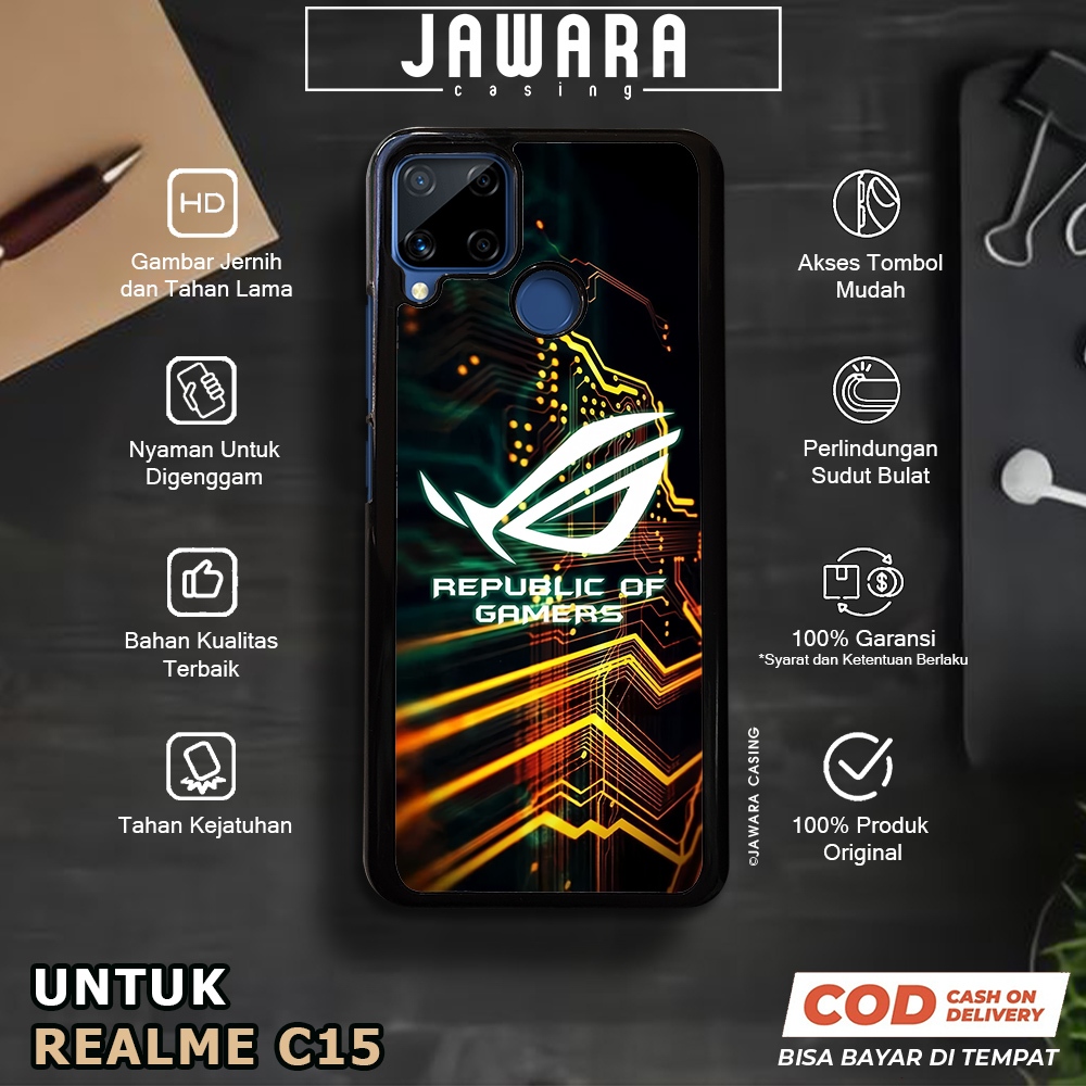 Case Realme C15 Casing Realme C15 [ROG2] Premium Case Glossy Case Hp Realme Jawara Casing Hp Realme 