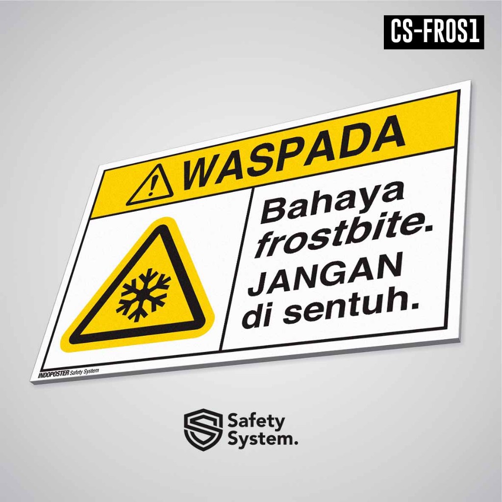

Safety Sign Rambu K3 PVC ANSI Bahaya Frostbite Permukaan Dingin Jangan Disentuh