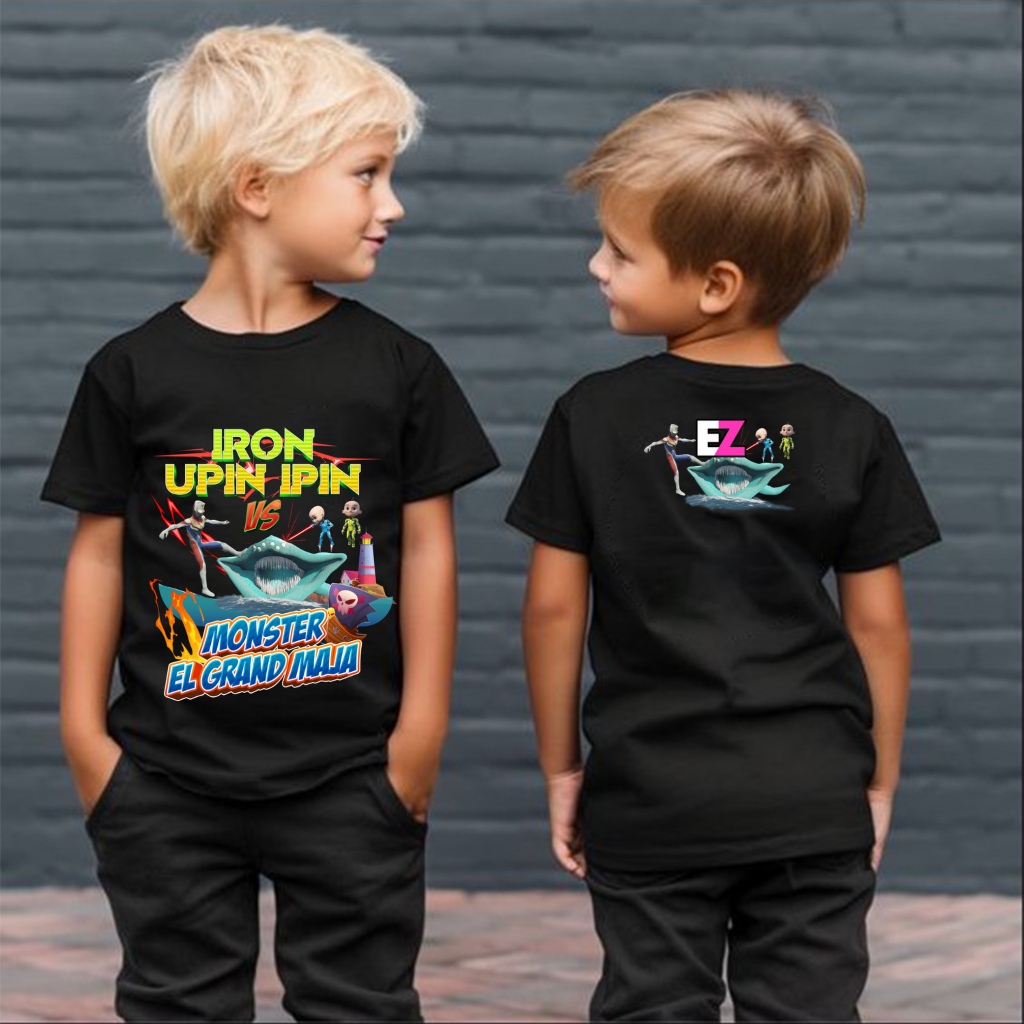 Kaos Ironman Upin Ipin VS Monster El Gran Maja