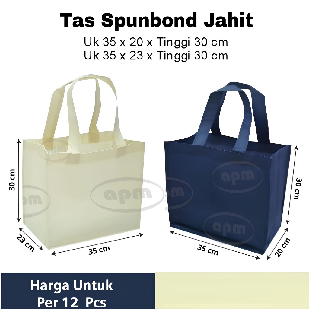 

Tas Spunbond Kotak Ukuran 35x20/23x30 (Tas Jahit)