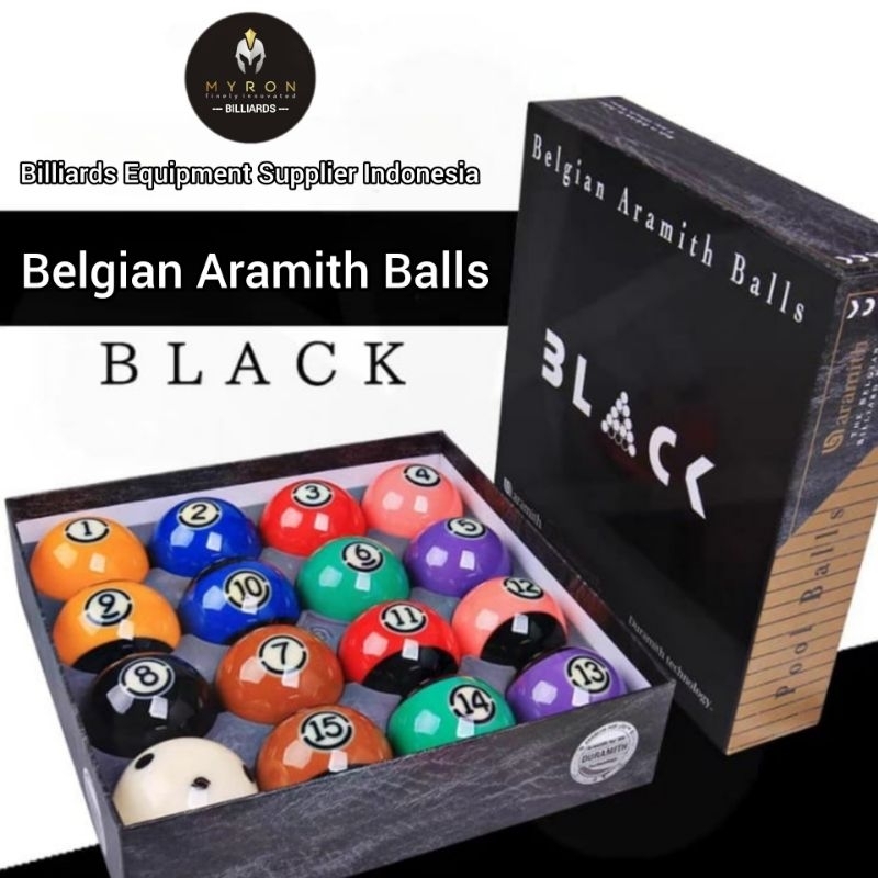 Bola Billiard Aramith Tournament Black TV Ball Set