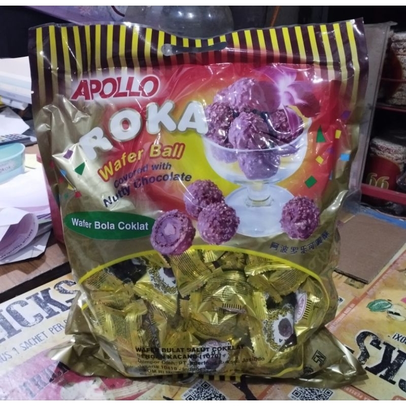 

roka,wafer,bulat, coklat, caramel,isi,70pcs,(420gr)