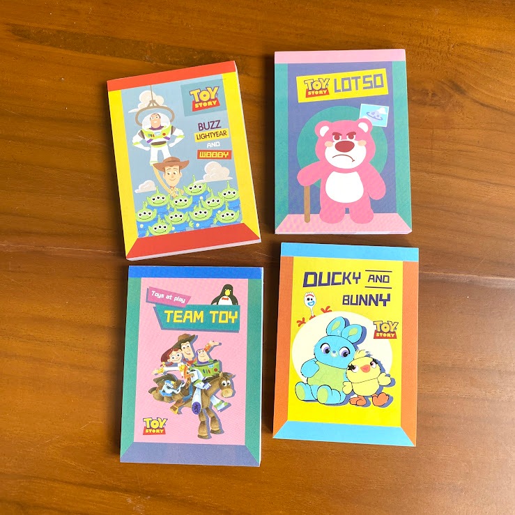 

Buku Catatan Set 4 Notebook Mini Notes Karakter Kartun Woody Bunny Lotso Alien Alat Tulis Perlengkapan Sekolah Kantor Book Lucu Unik Gift Hadiah