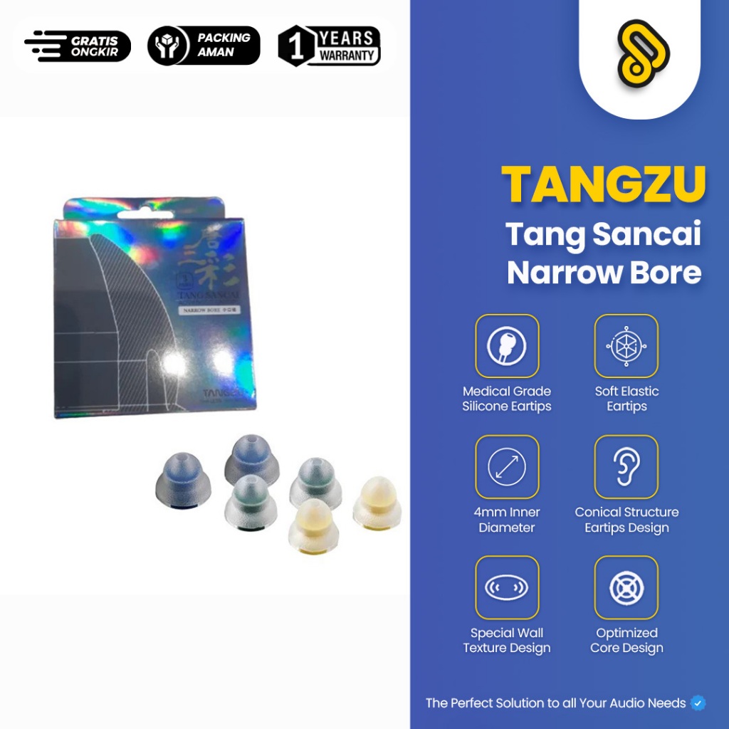 Tangzu Tang Sancai Narrow Bore Eartips Replacement For Earphone IEM