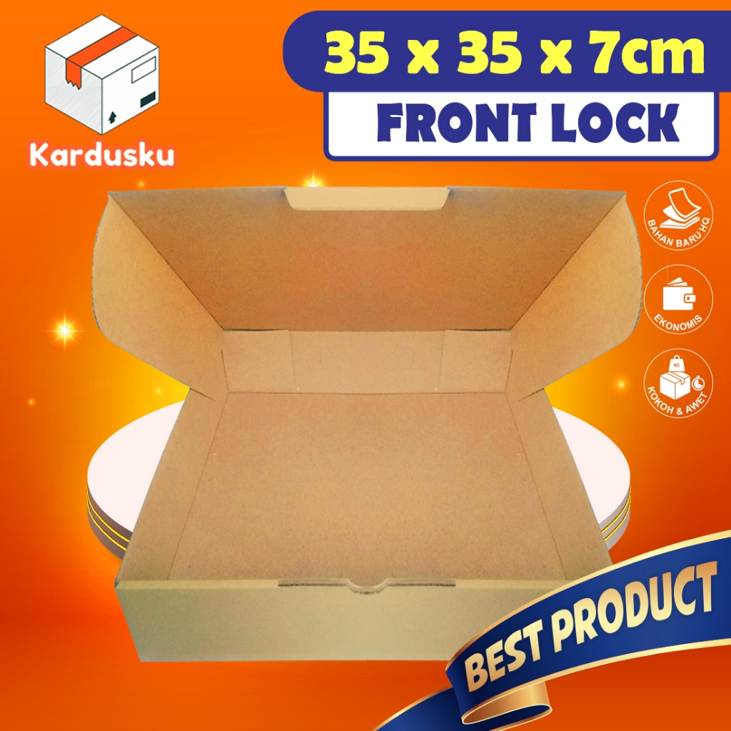 

Kardus Dus uk 35x35x7cm (ECER) Die Cut Box Kotak Packing Aksesoris Baju Makanan Pizza Hijab Kue