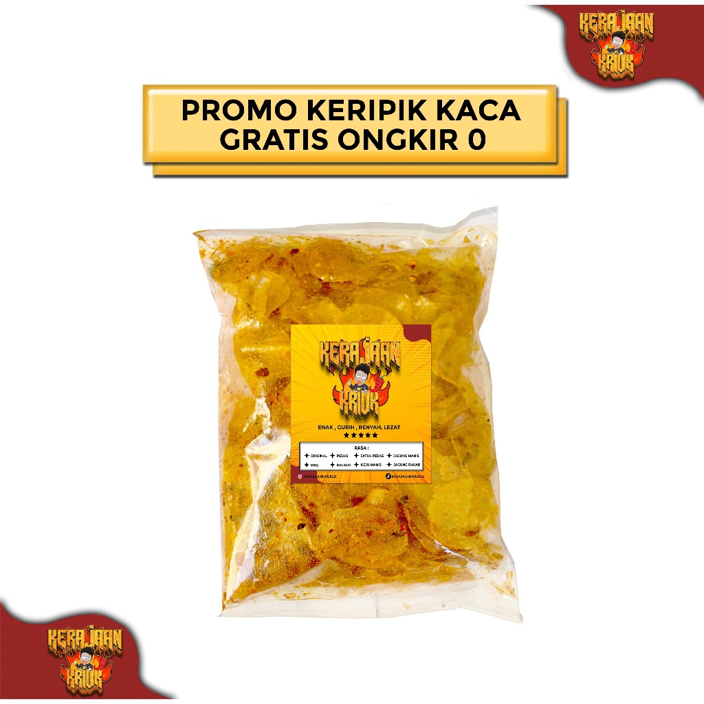 

KRIPCA 1 KG Food Snack Pedas Kripik Kaca Cemilan Keripik Crispy Singkong Makanan