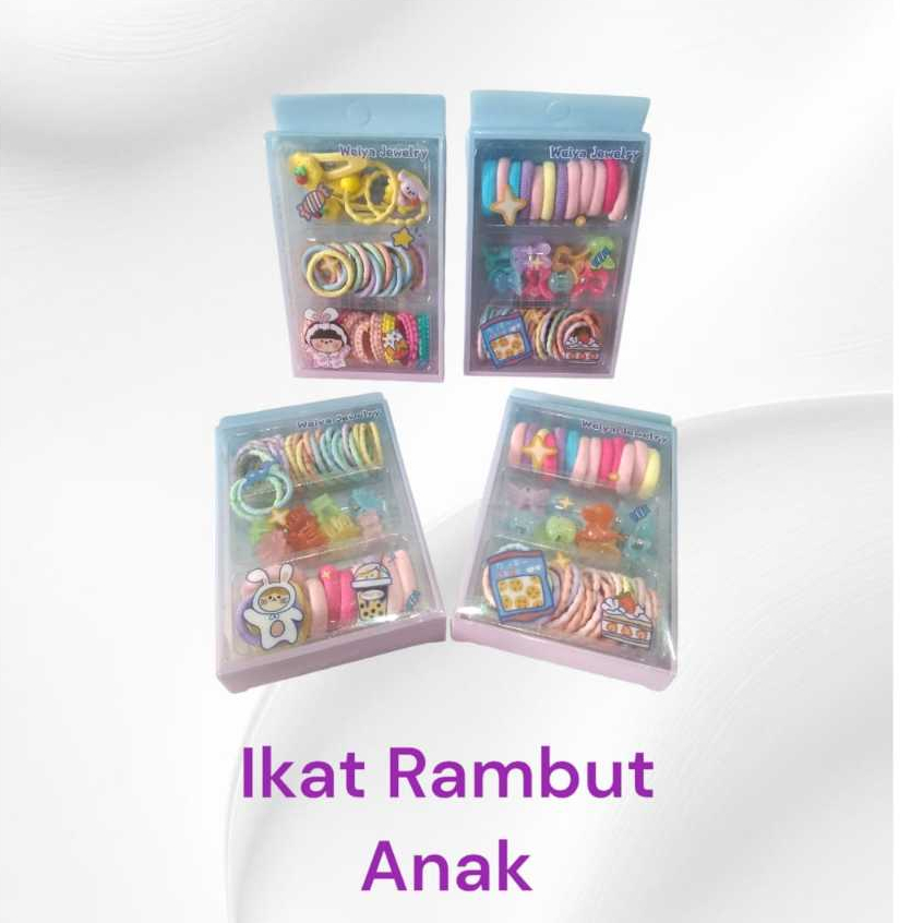 Ikat Jepit Rambut Set  Anak Warna-Warni