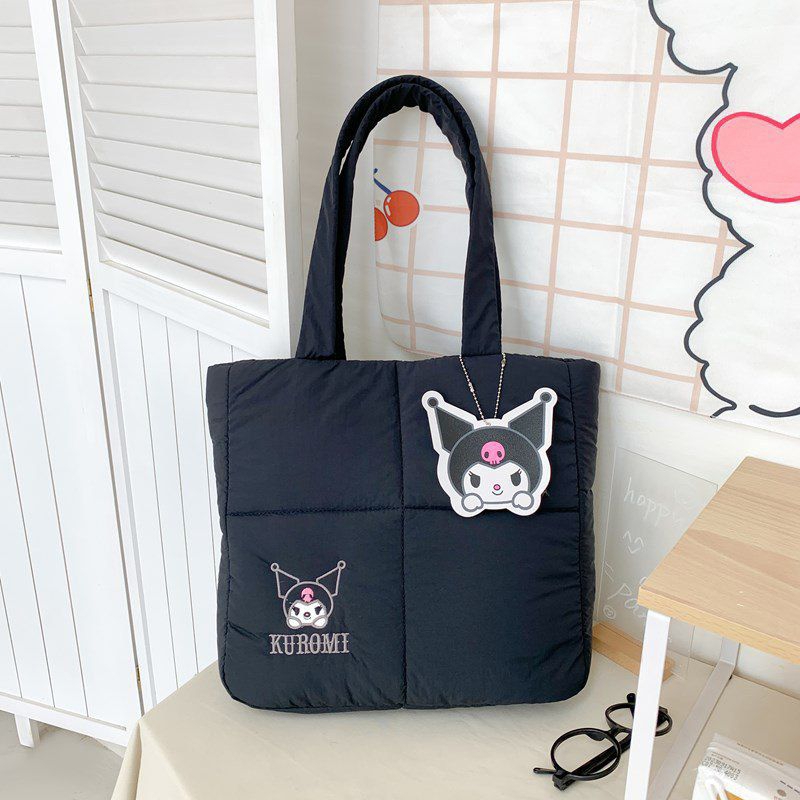 KUROMI ORIGINAL TOTEBAG SANRIO KUROMI TAS BAHU ANAK PUFFYBAG SANRIO SHOULDERBAG KUROMI