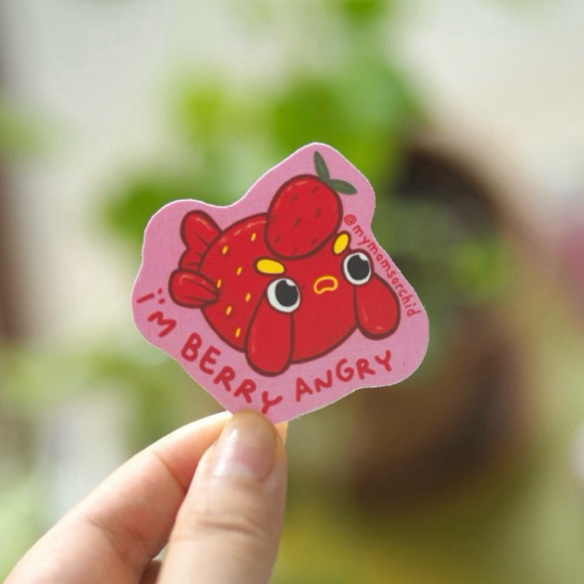 

Berry Angry Waterproof Vinyl Sticker by MyMomsOrchid
