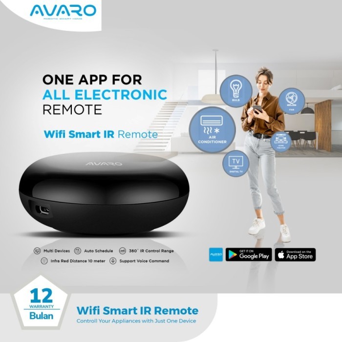 WiFi Smart IR Remote Avaro IR01 - AVARO Smart UNIVERSAL IR REMOTE Wifi - AVARO SMART UNIVERSAL IR RE
