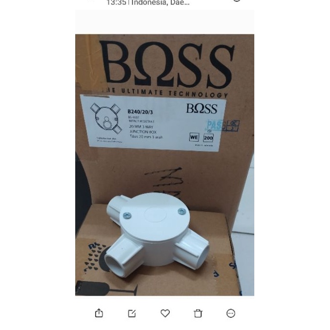 PROMO TERUPDATE t dus 2mm putih cabang3 Merk Boss 1 baru dan original