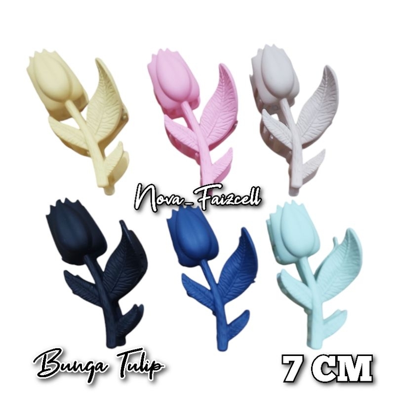 Jepit Rambut Bunga Tulip 7CM Doff / Matte Premium Jepitan Jedai Korea Dewasa