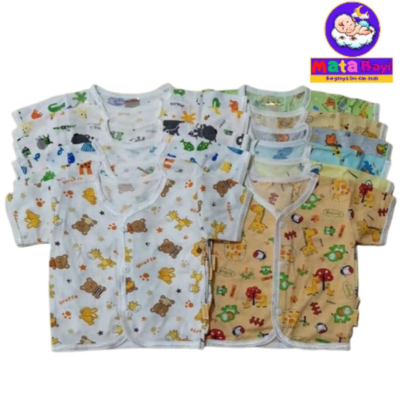((mata bayi)) 3 pcs USAGI - atasan baju bayi newborn lengan pendek pakai kancing