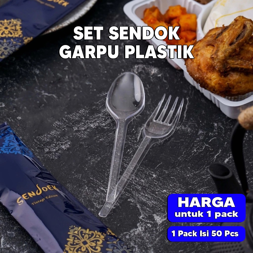 sendok garpu set plastik / cutlery set plastik SENDOEK - BENING