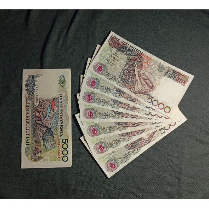 asli uang kuno 5000 sasando kondisi xf+/au lumayan mulus