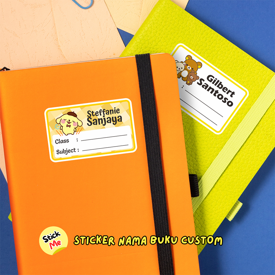 

Sticker Nama Buku Custom Karakter Kartun
