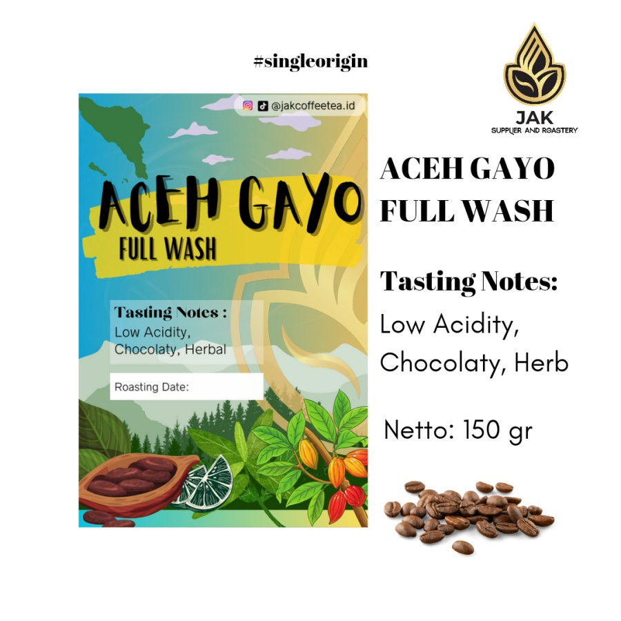 

ACEH GAYO FULL WASH | SINGLE ORIGIN | ARABIKA | BIJI KOPI | ROAST BEAN