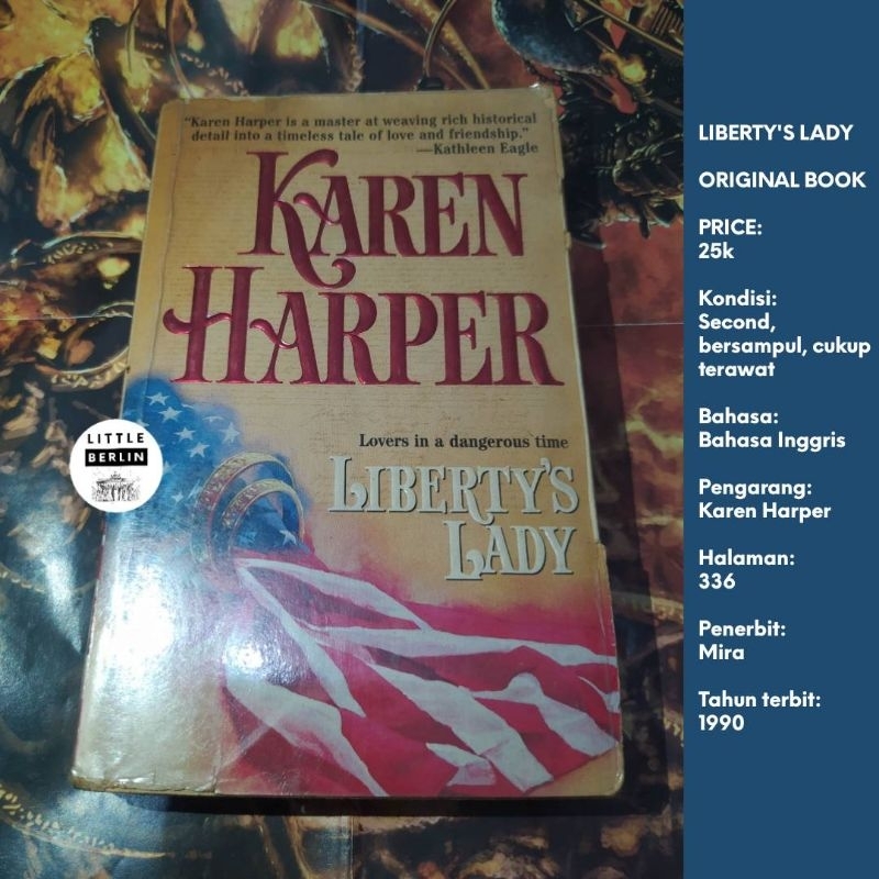 ORIGINAL Novel Karen Harper LIBERTY'S LADY Mass Market Paperback English Novel Import Romance