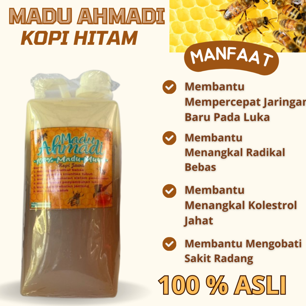 

Madu,Madu Asli,Madu Murni, Madu Kopi Jawa, Madu Premium, 1 L, 1 Kg, 500 g dan 300 g.