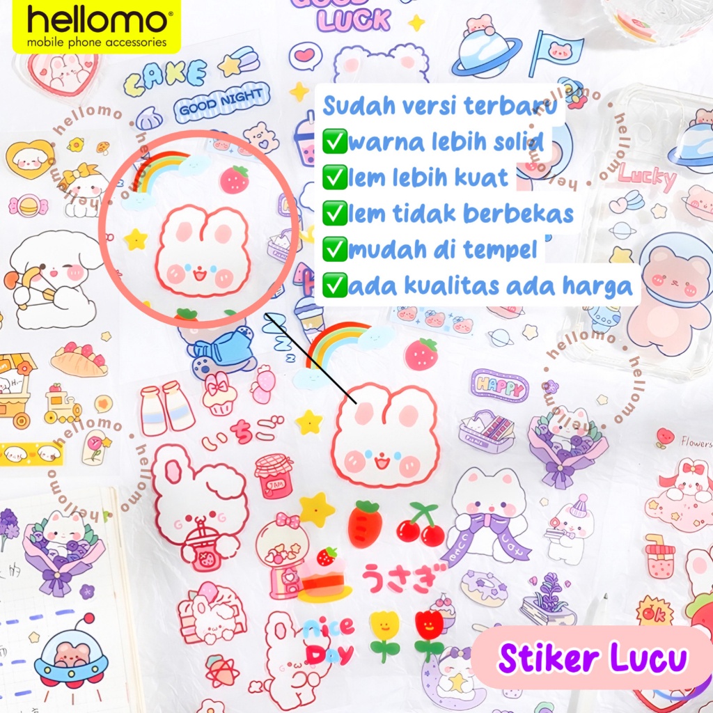 

Voucher Sticker Dekorasi Beruang Bear Sticker Transparan Besar Stiker Momo DIY Sticker Aesthetic Buku Diary Stiker Rabbit A58