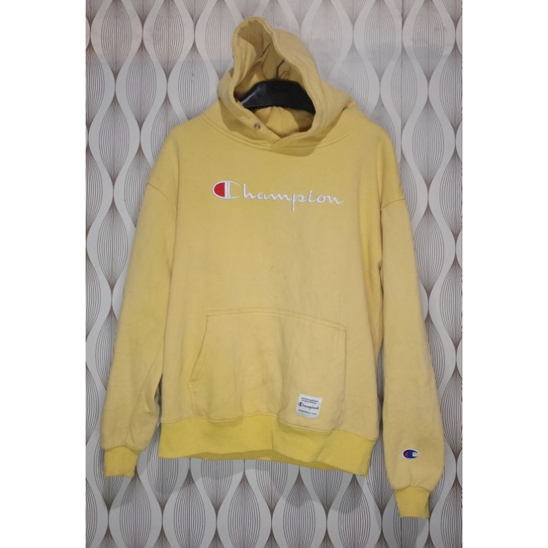 Hoodie Champion Kuning Juara art Bordir