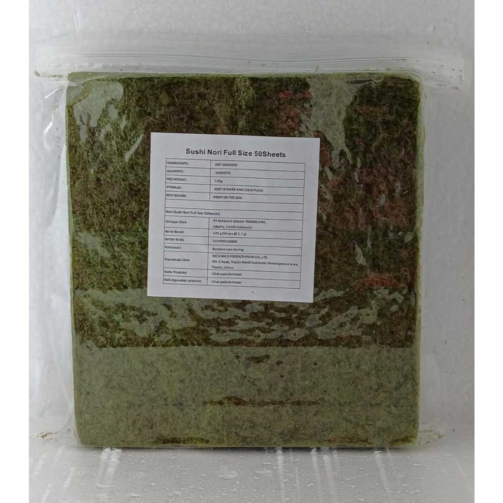 

NICO NICO NORI 50 LEMBAR - SEAWEED NORI IMPORT BEST QUALITY - SUSHI NORI IMPORT BPOM - SEAWEED UNTUK SUSHI, KIMBAB/GIMBAB/GIMBAP, RAMEN, ONIGIRI KEMASAN PRAKTIS VACUM